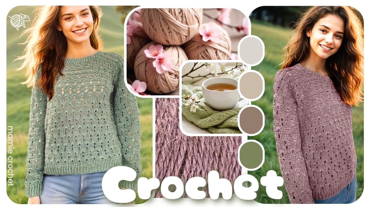 🥳 SUBLIME PULL FACON TRICOT MAIS AU CROCHET 😜 PULL LEONA 💗 TUTO DÉBUTANTES  @MamieCrochet