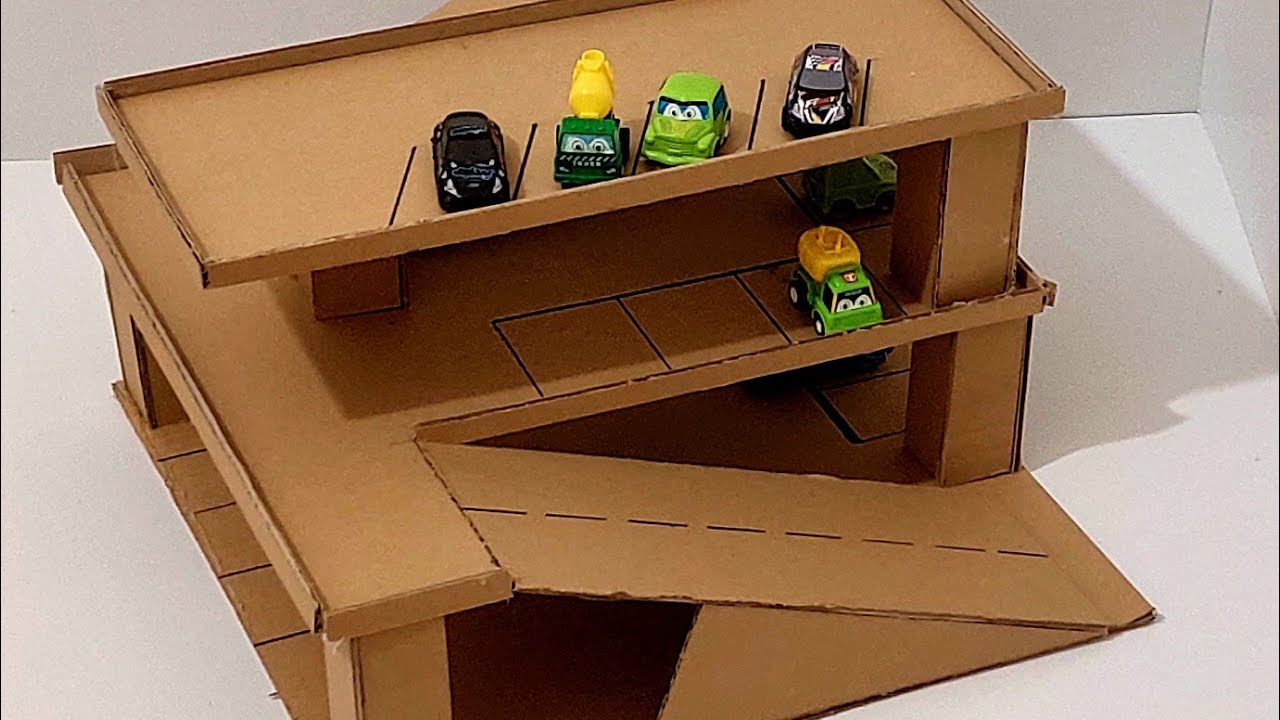 DIY: How to make parking the car out of cardboard.diy cardbord