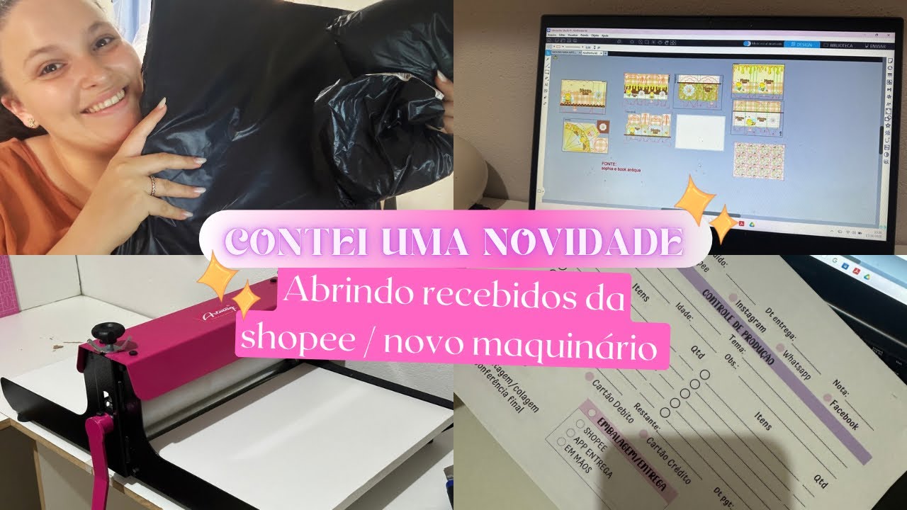 ✨ ABRINDO COMPRAS DA SHOPEE + MEU NOVO MAQUINÁRIO DOS SONHOS PARA A PAPELARIA! ✨