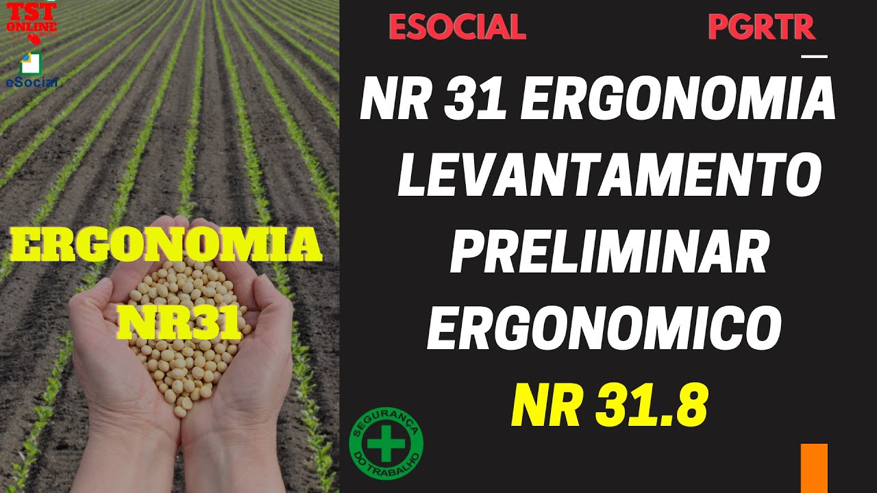 NR 31 levantamento preliminar Ergon&ocirc;mico - PGRTR - Programa Gerenciamento de Riscos Trabalho Rural