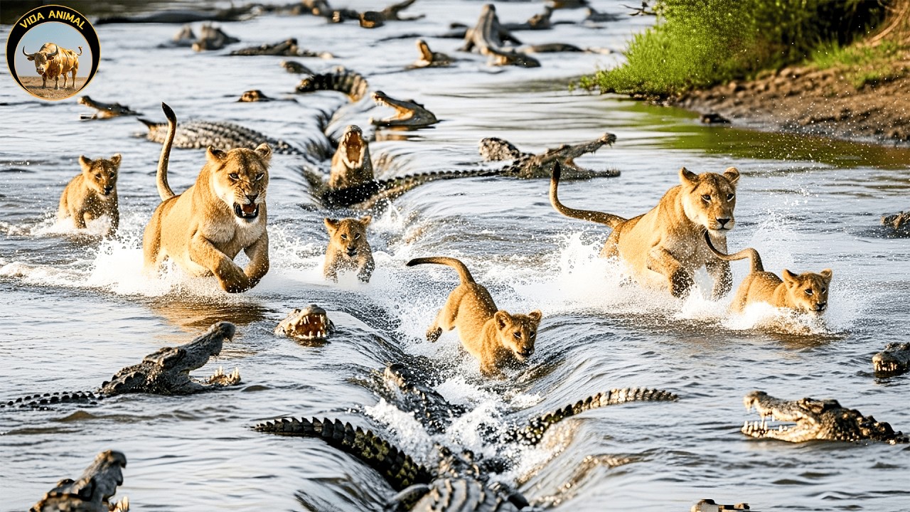 Leones vs Hienas &ndash; La Batalla M&aacute;s Salvaje por la Supervivencia en la Sabana Roja #animalessalvajes