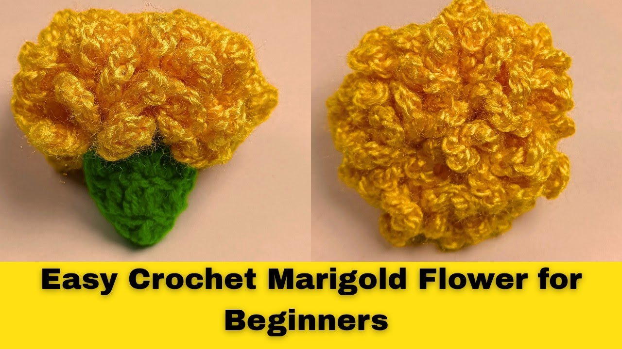 Crocheted Sunshine: The Marigold Bloom #crochet #marigold #stepbystep #easy #diy 