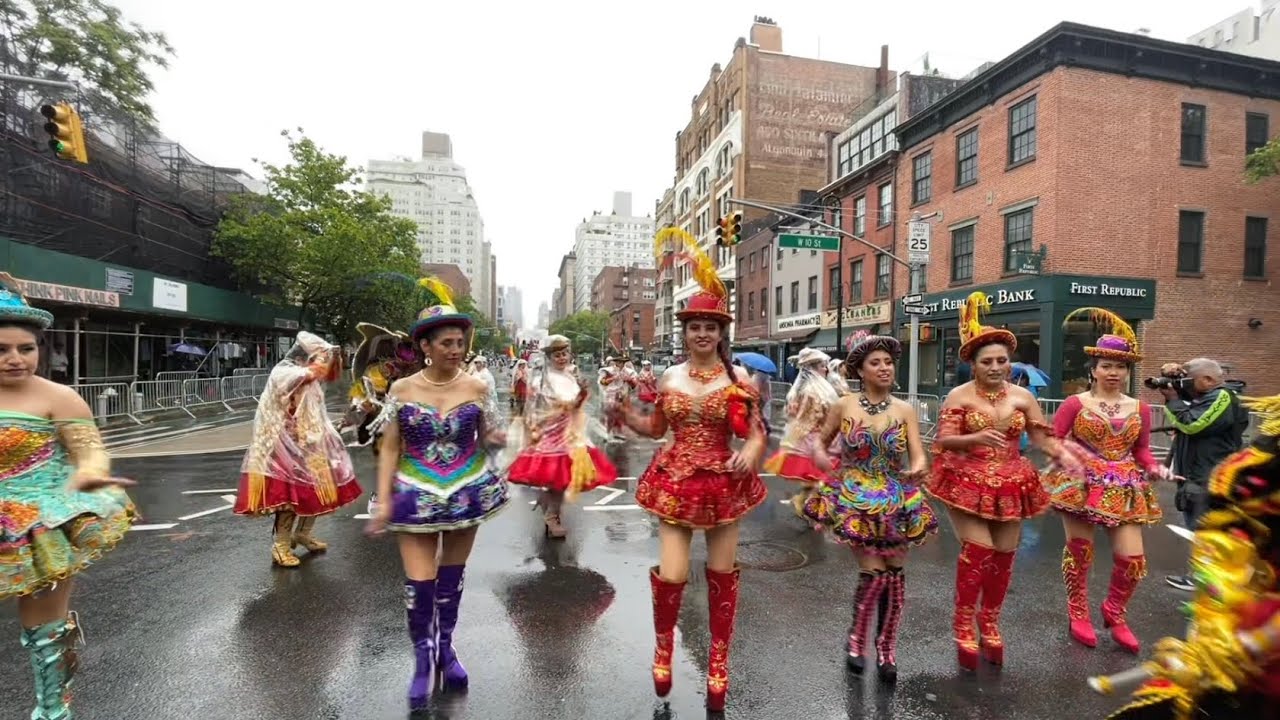 🇧🇴 ☔️Caporales in the Rain • San Simon Bolivia Dance Parade New York 2023