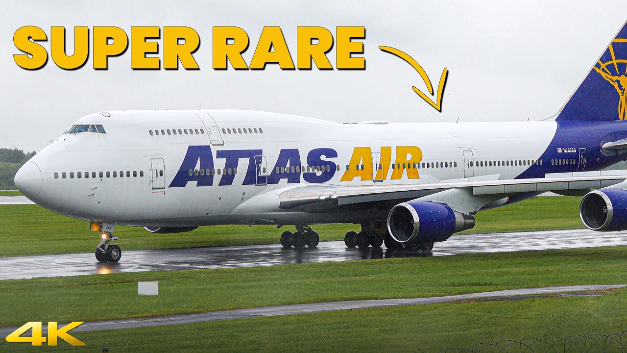 Atlas 747 RARE Visit To Manchester Airport