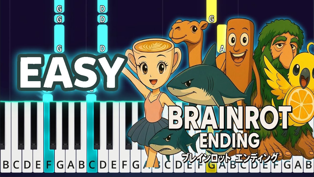Brainrot - Anime Ending Easy Piano Tutorial