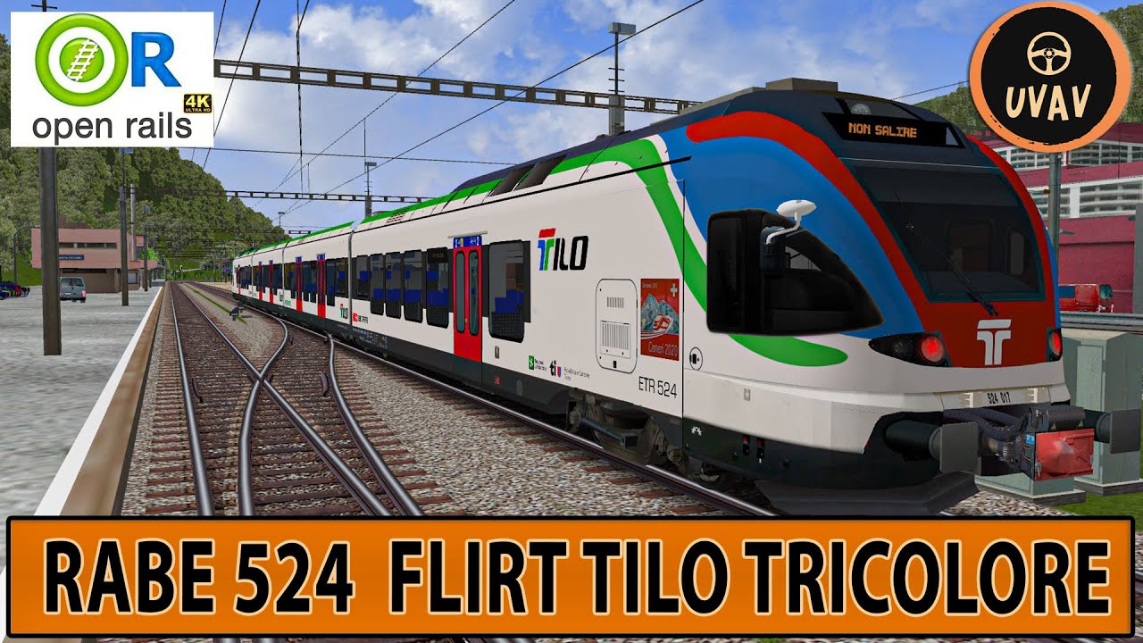 OPEN RAILS PROJECT REMASTERING  4K ITA -  RABE 524  FLIRT TILO TRICOLORE