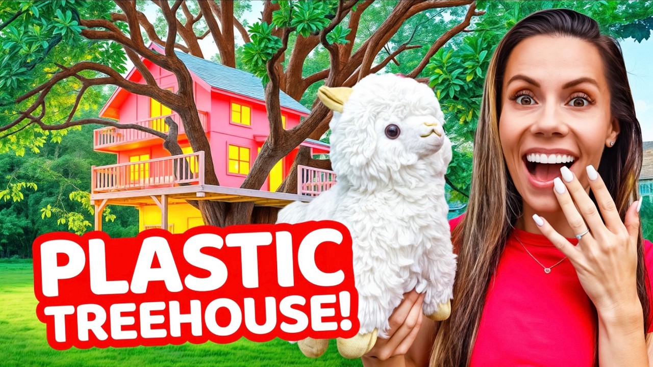 I Built a Treehouse with ONLY Plastic Wrap !