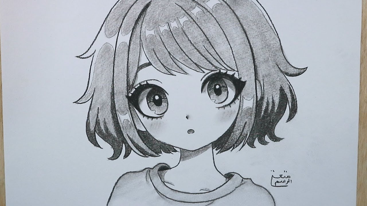 تعليم  رسم بنت انمي جميلة بطريقة سهلة وخطوة بخطوة | رسم انمي بنات سهل | دروس متعة الرسم