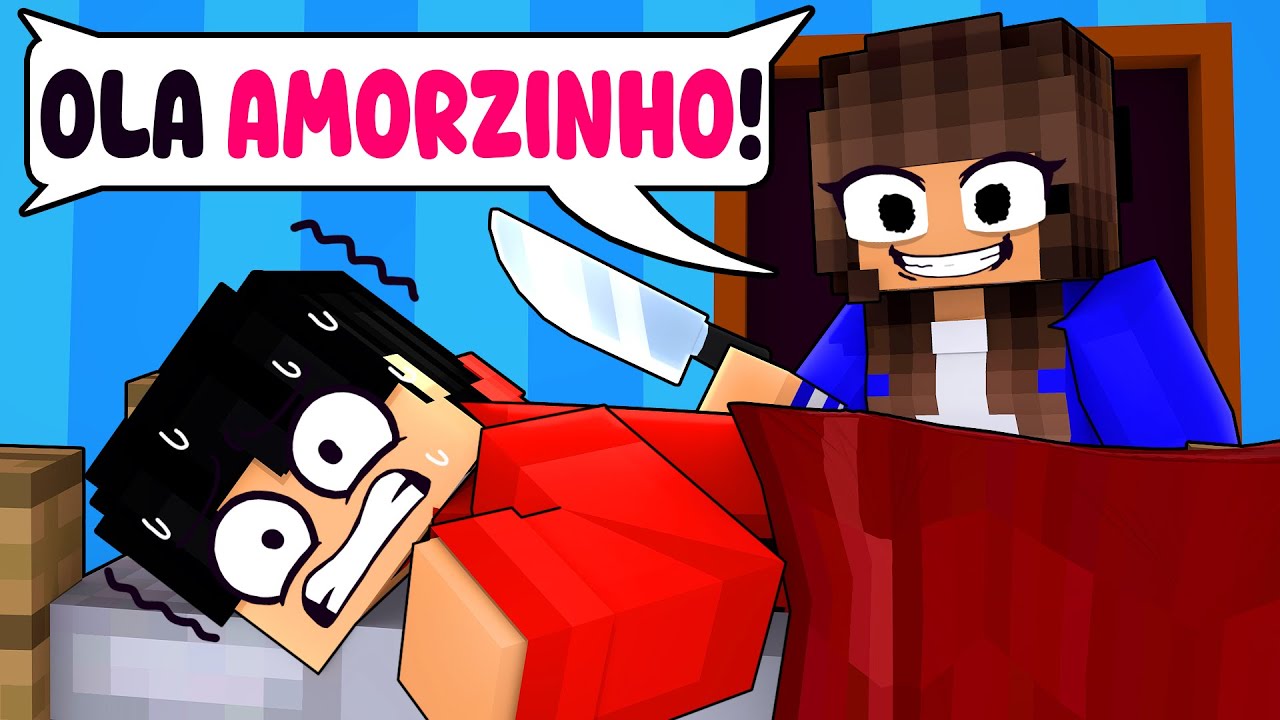 NAMORADA MALUCA na FESTA DO PIJAMA só de MENINOS no Minecraft