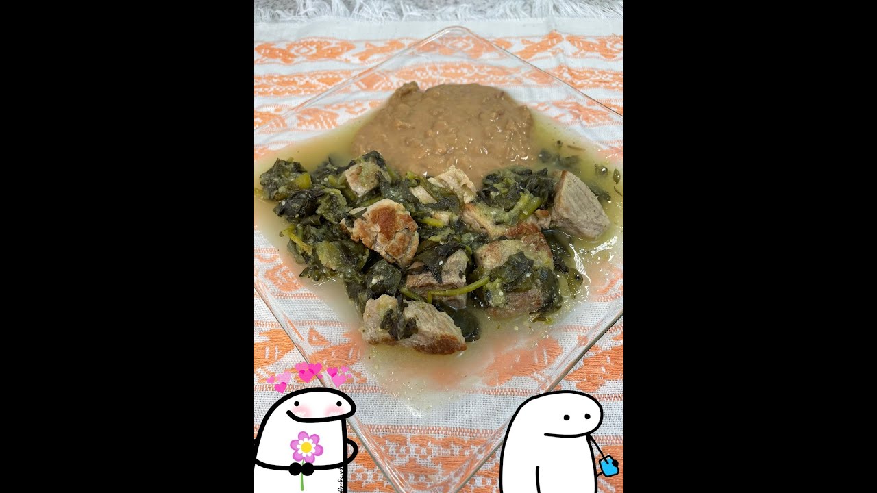 Verdolagas con carne de cerdo en salsa verde😍🤤