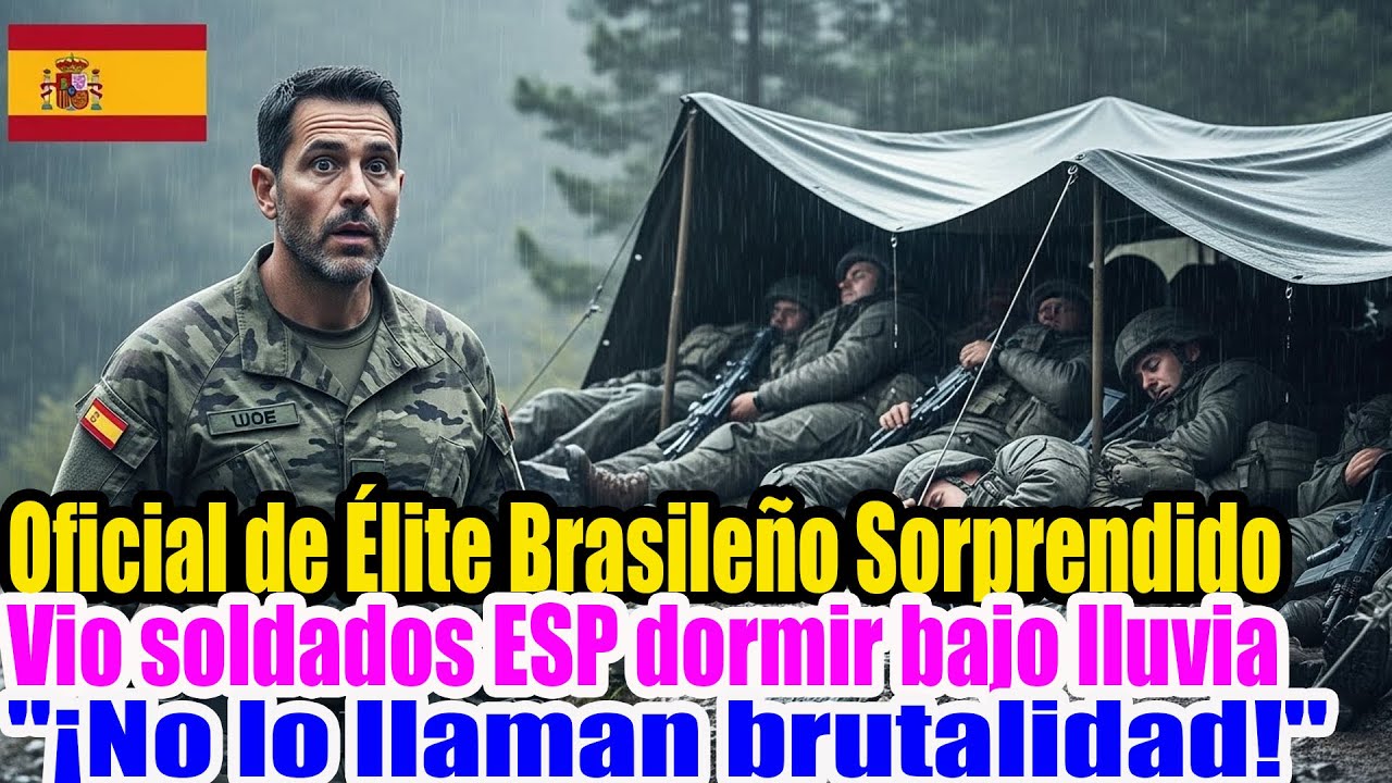 Oficial brasileño atónito al ver soldados españoles dormir bajo la lluvia: no es sufrir así allí!!