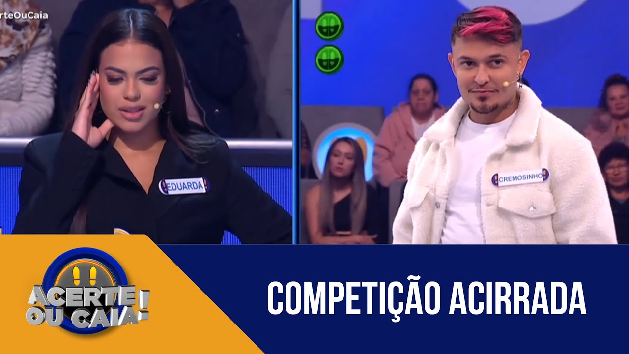 Duelo de respeito! Eduarda Gutierrez e Cremosinho enfrentam-se no 'Acerte ou Caia!'