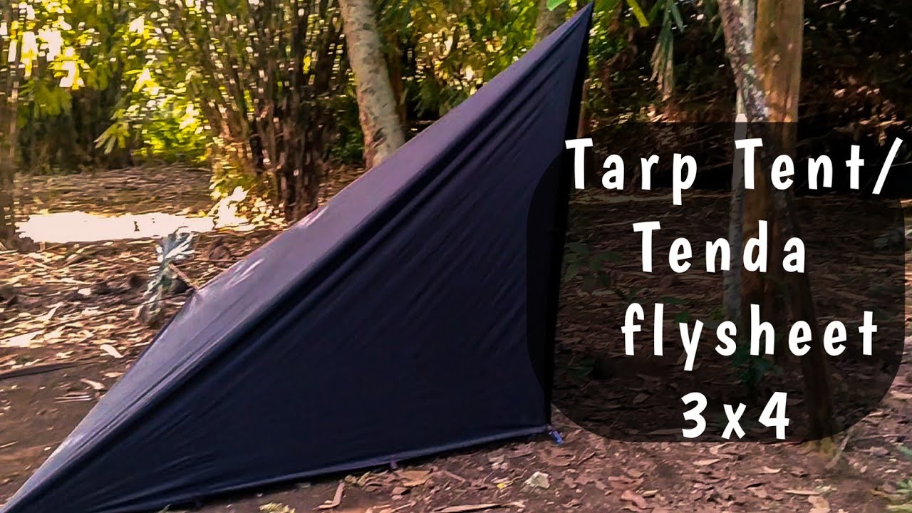 Membuat tenda/tarp tent dengan flyshee pada satu pohon {flysheet 3x4}