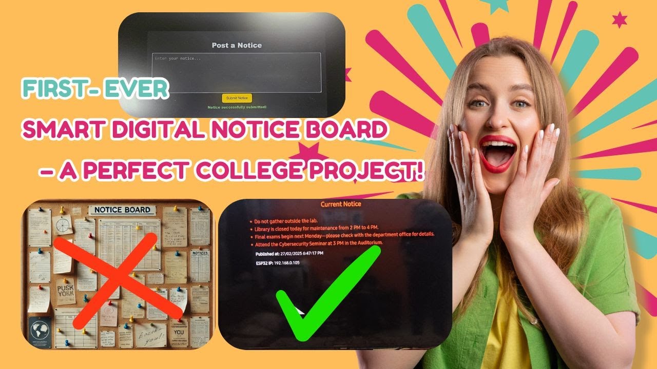 First-Ever Smart Digital Notice Board &ndash; The Perfect College Project! #collegeproject  #iot  #esp32