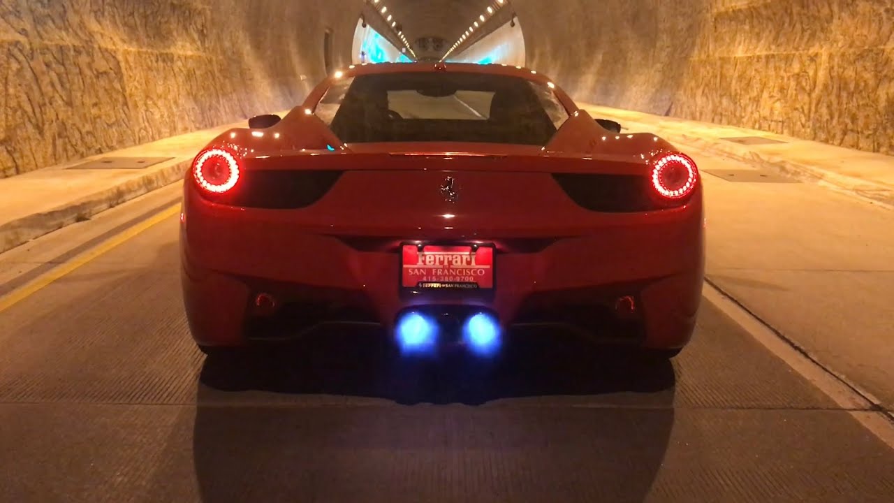 LOUDEST Ferrari 458 in the world!! Headphone users beware!!! INSANE TUNNEL ACCELERATIONS!
