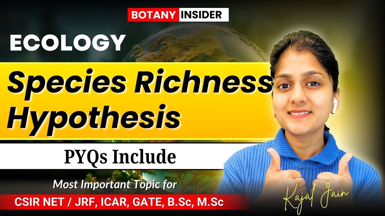 Species Richness Hypothesis |Ecology| PYQ included | CSIR-NET JRF|GATE||