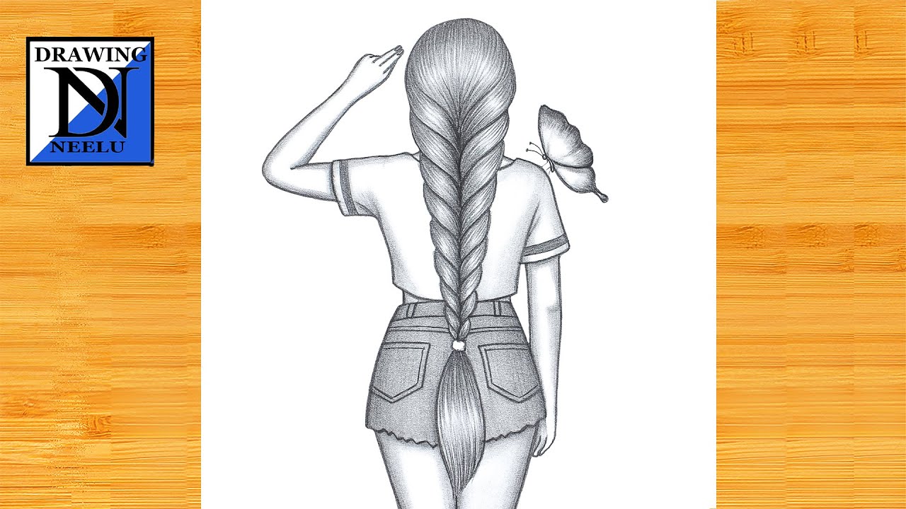 How to draw a Girl Braided Hairstyle || Pencil sketch for beginner || Girl drawing || Girl sketch