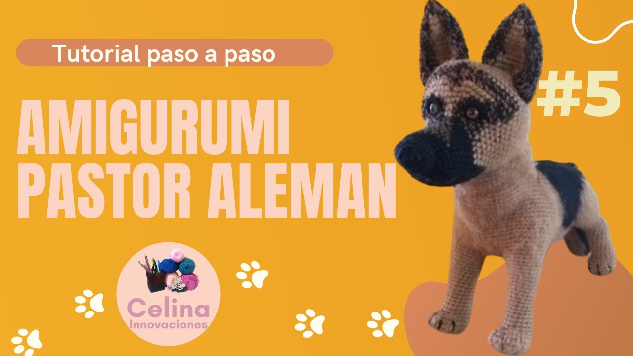 Amigurumi perrito pastor aleman 🐾 ¡tutorial paso a paso! Tejido a crochet 😊Sargento N°5
