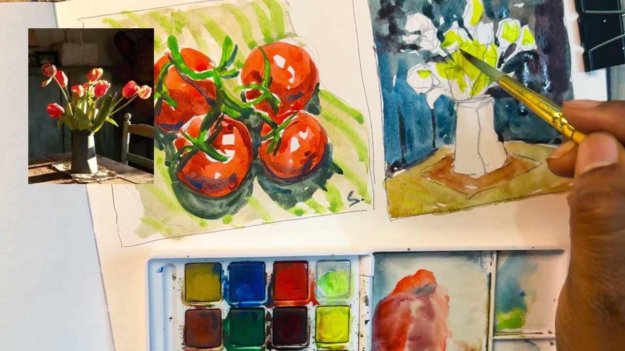 Watercolour | tiny | tomato | art | tutorial 