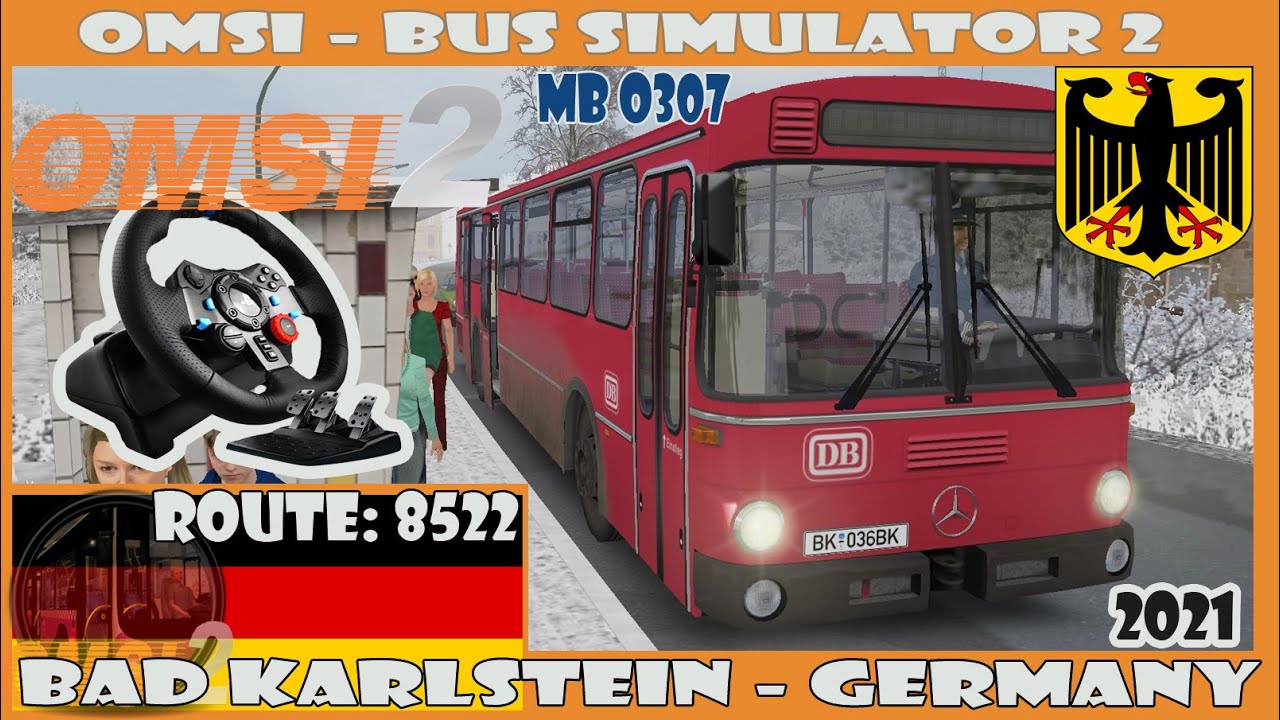 OMSI 2 (2021) - Bad Karlstein /Slippery Ice/ - (MB 0307) Logitech G29 (Germany).