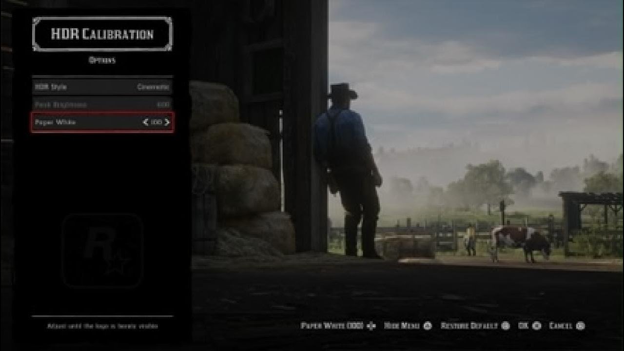 Red Dead Redemption 2 HDR settings difference