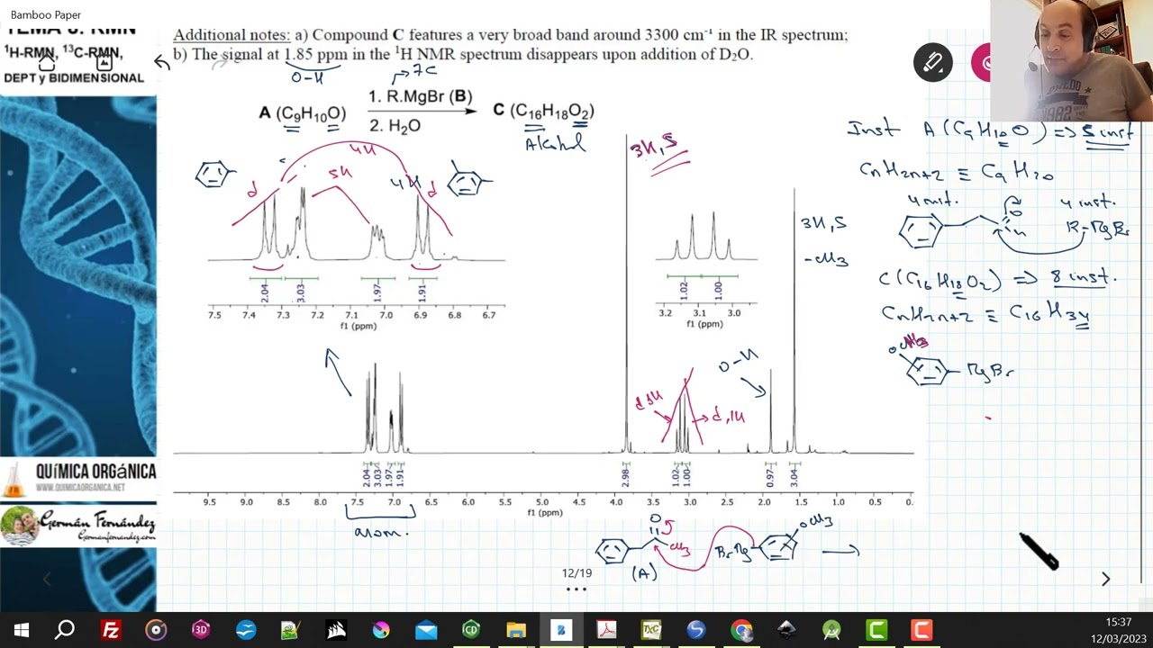 TEMA 8. RMN | EJERCICIO 8.1. DETERMINAR LA ESTRUCTURA A PARTIR DE ESPECTROS DE RMN Y DEPT