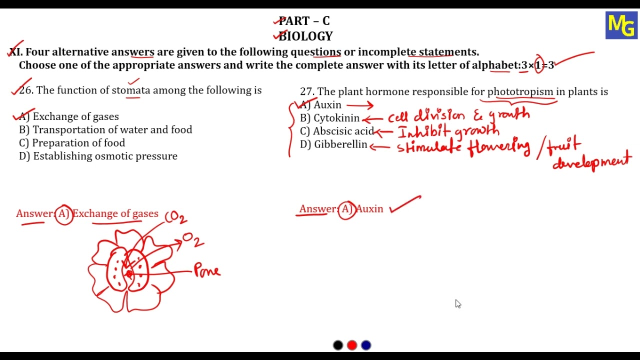 MQP - 3 | Science | 1 Mark Questions | KSEAB | 2025 - 26 | Class 10 | Part C Biology | MCQs | SSLC