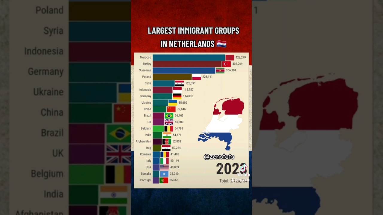 LARGEST IMMIGRANT GROUPS IN NETHERLANDS 1990-2022 #immigration #netherlands