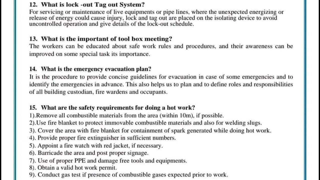 Safety officer interview questions and answers-3  @HSE_GUIDE2001  @hsestudyguide  