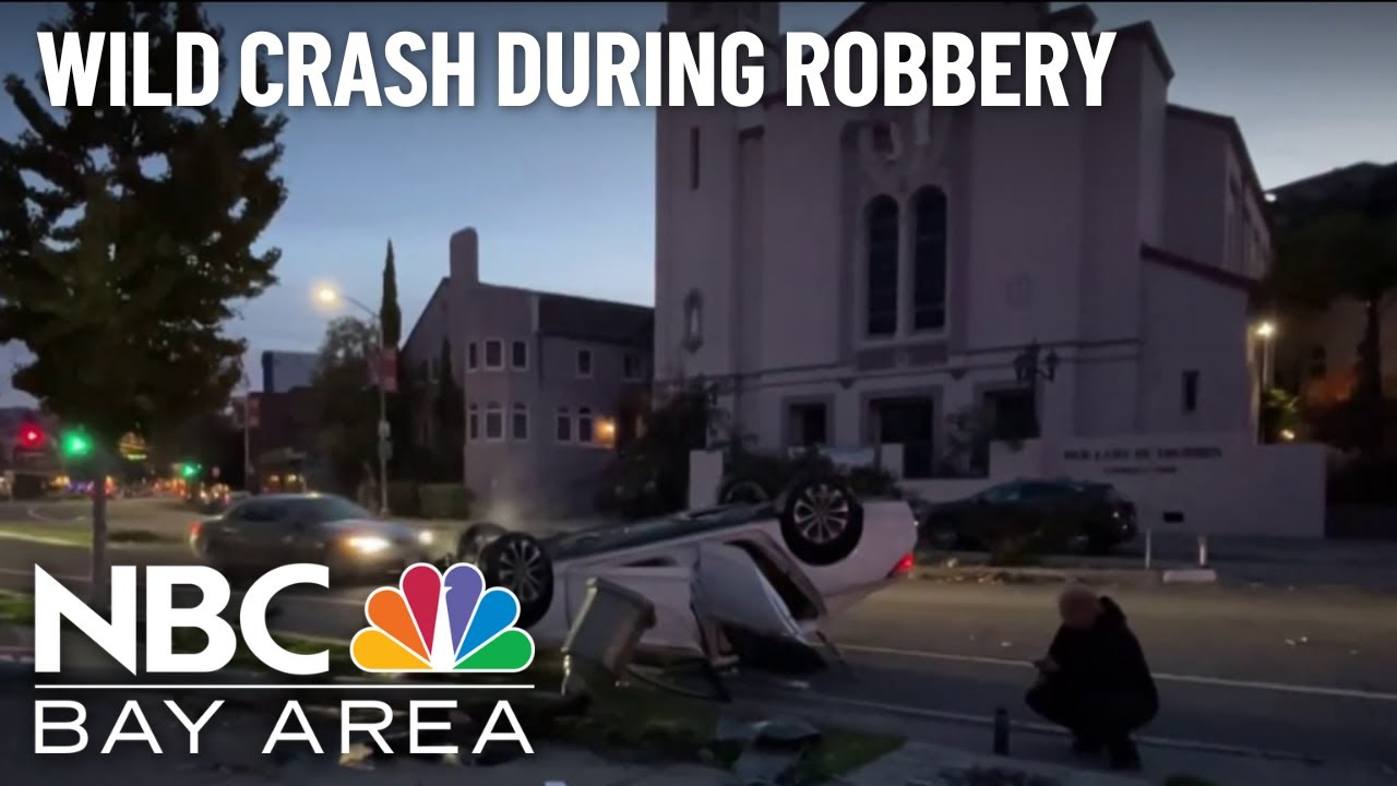 Wild crash during robbery in Oakland
