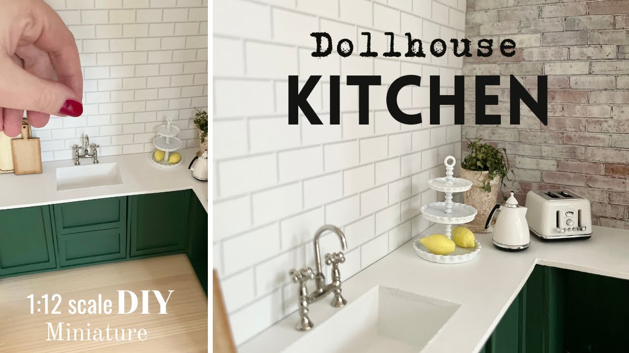 DIY miniature | HOW TO make a MODERN KITCHEN FOR DOLLHOUSE