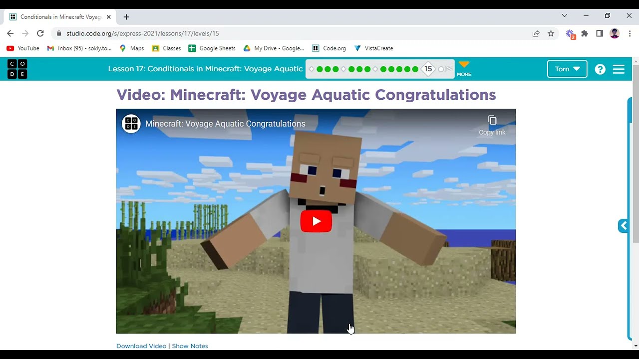 Code org Lesson 17 Conditionals in Minecraft Voyage Aquatic