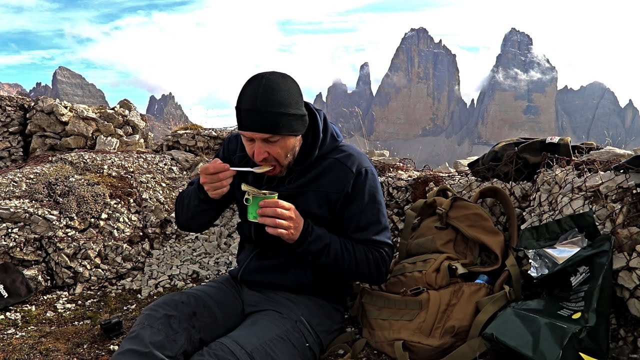 Mangio RAZIONE K - MRE Italiana scaduta nel 2015 e Trekking alle Tre Cime di Lavaredo - PeschoAnvi