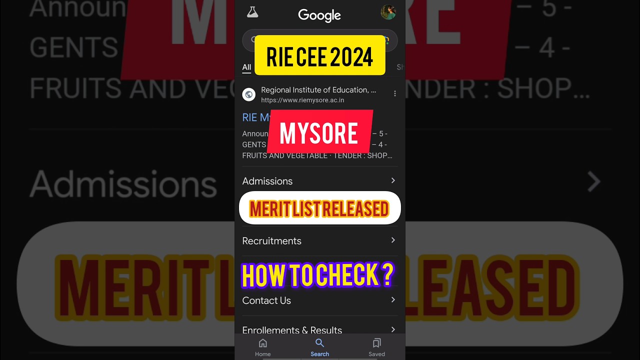 RIE 2024mysore merit list 🎉 how to download? #cee #ceeexam #exam