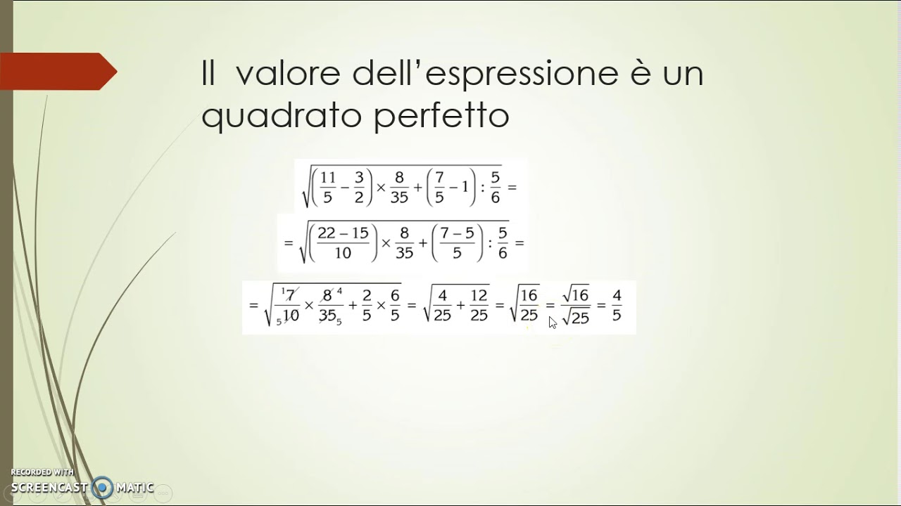 2.12 Risolvere espressioni con le radici