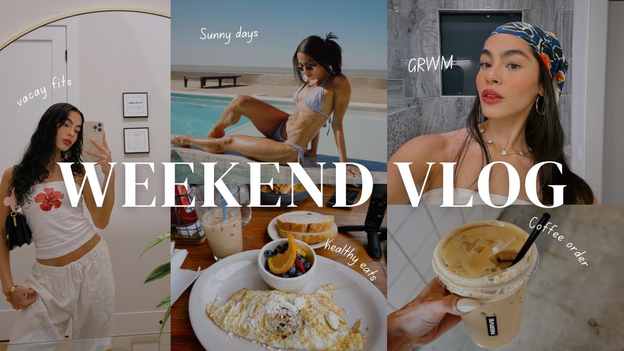 WEEKEND VLOG | what i eat | beach trip | GRWM| date night |