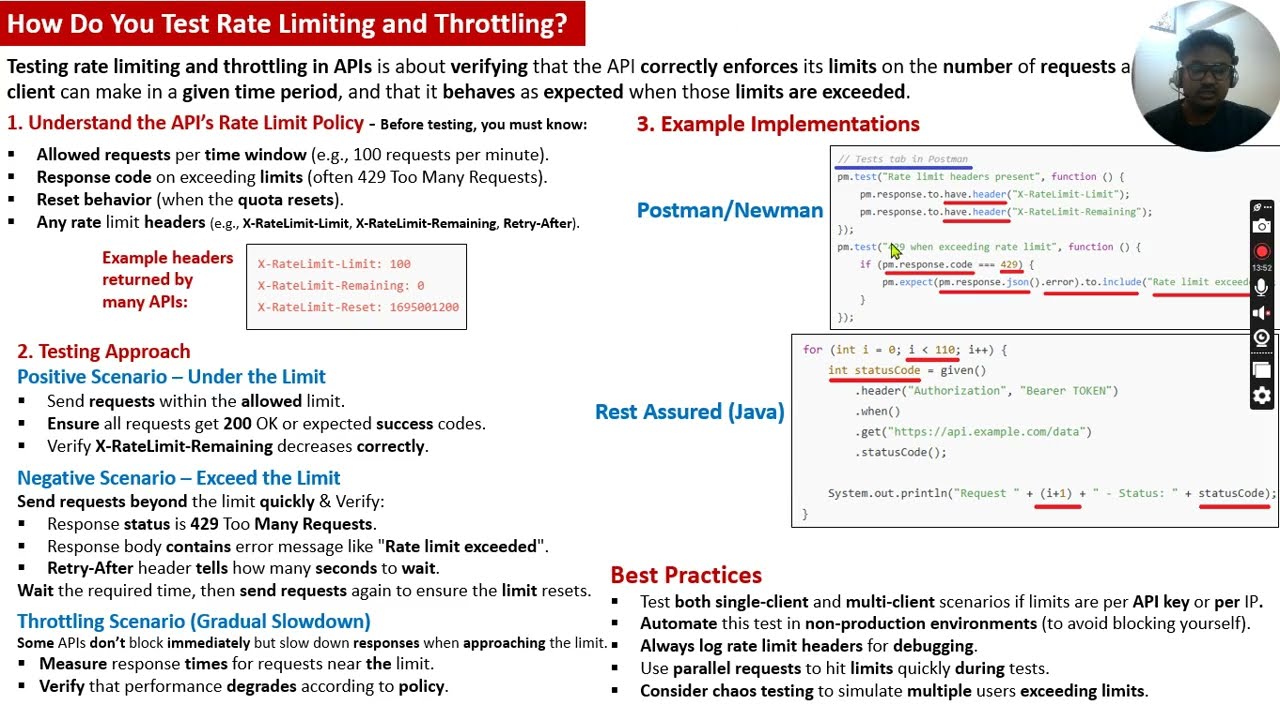 How Do You Test Rate Limiting and Throttling in API Testing? Asked in Accenture - Final Round !