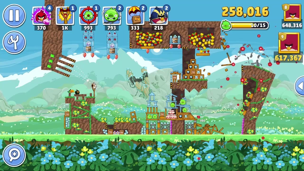 Angry Birds Friends Level 9 Tournament 1720 three stars NO POWER-UP walkthrough 2026-03-21