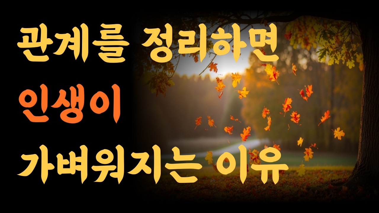 관계를 정리하면 인생이 가벼워지는 이유