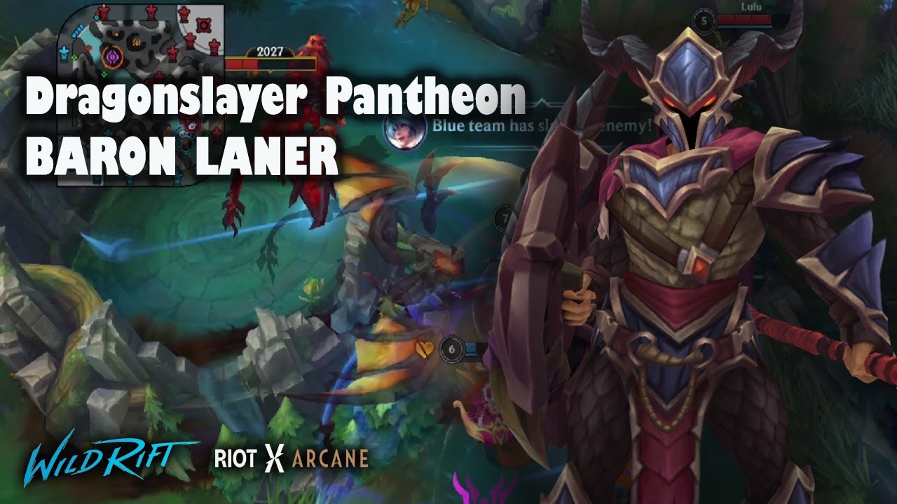 DRAGONSLAYER PANTHEON BARON LANE GAMEPLAY | League of Legends : Wild Rift