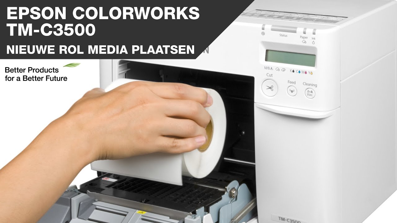 Epson Colorworks TM-C3500: andere rol media plaatsen Changing roll of labels EN