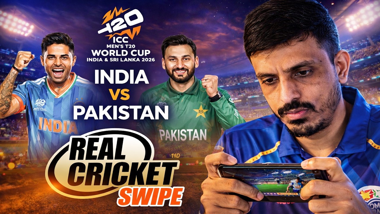IND vs PAK T20 World Cup 2026 Live – Real Cricket Swipe Gameplay | India Pakistan 2026 Match
