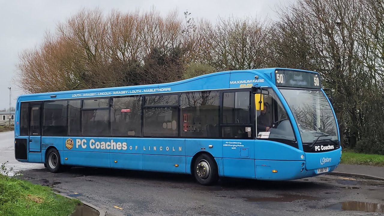 pc coaches Optare versa YJ68 FXY arriving into the ferryboat inn on a 50 from Lincoln