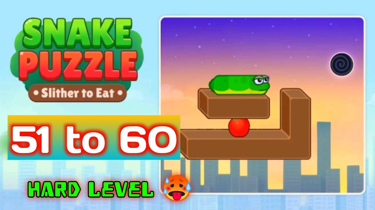 Snake 🐍 puzzle game Hard Level 🥵 51 to 60 online Games 🎮 Level Complete 