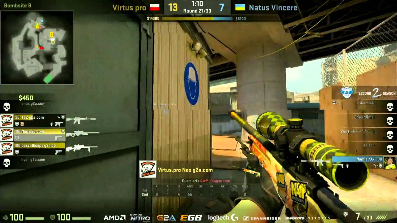 NaVi 4 kills to pistols playing 5v3 - NaVi vs. Virtus pro CS:GO Counter Pit League Season 2 Finals
