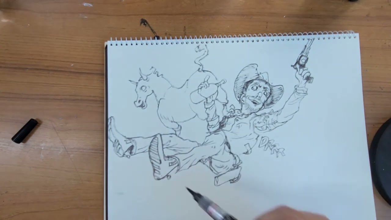 let's draw a cowboy #livedrawing