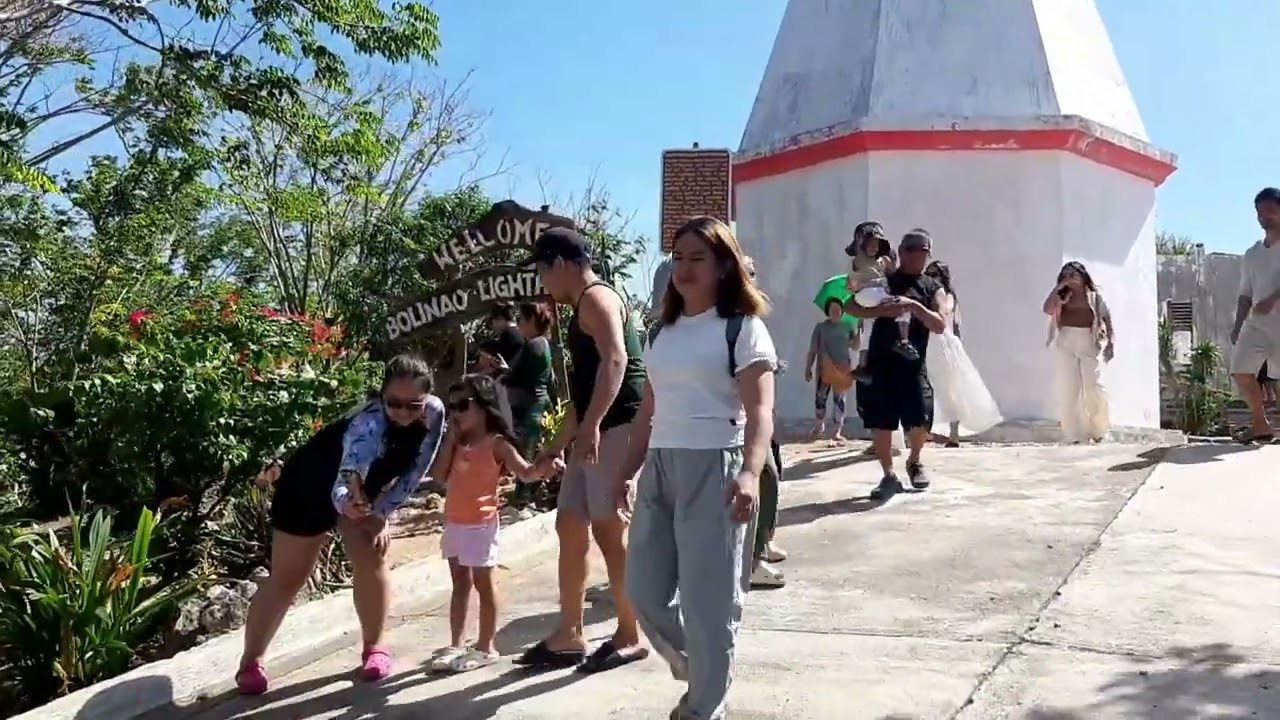 Walking on Cape Bolinao Lighthouse in Bolinao, Pangasinan.