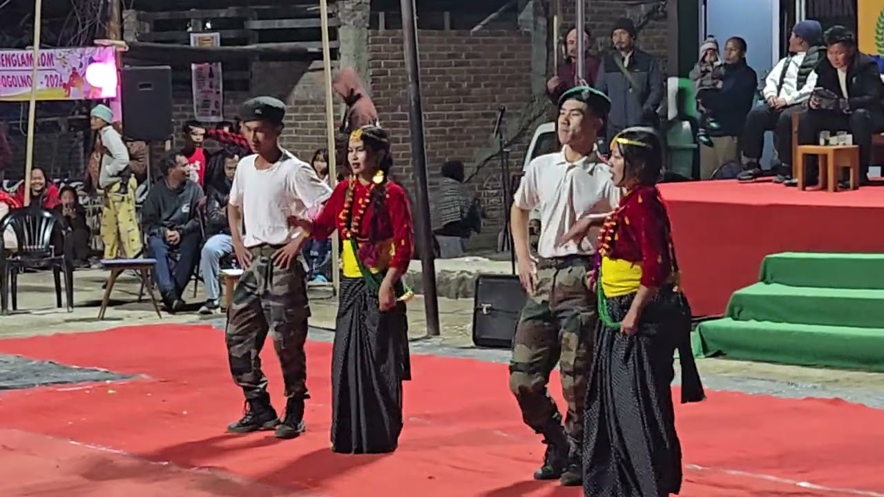 Lok nritya Dance from Kuki girls n boys at Leimakhong Khogolnop