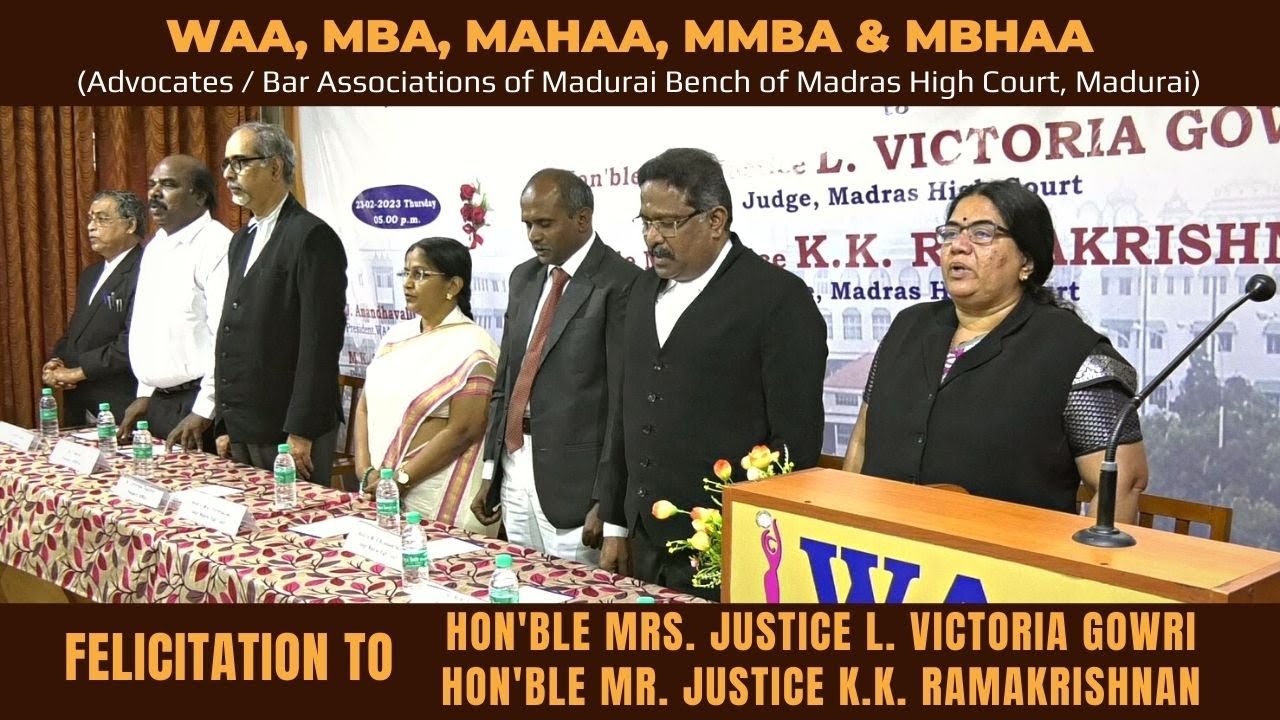All Advocate Associations, Felicitation to Judges, Mrs. L. Victoria Gowri & Mr. K.K. Ramakrishnan