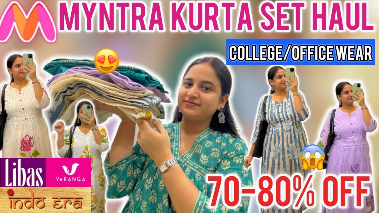 Myntra Cotton KURTA SET Haul | College/ Office Wear Kurta Set | UNDER 1500/- #myntrahaul